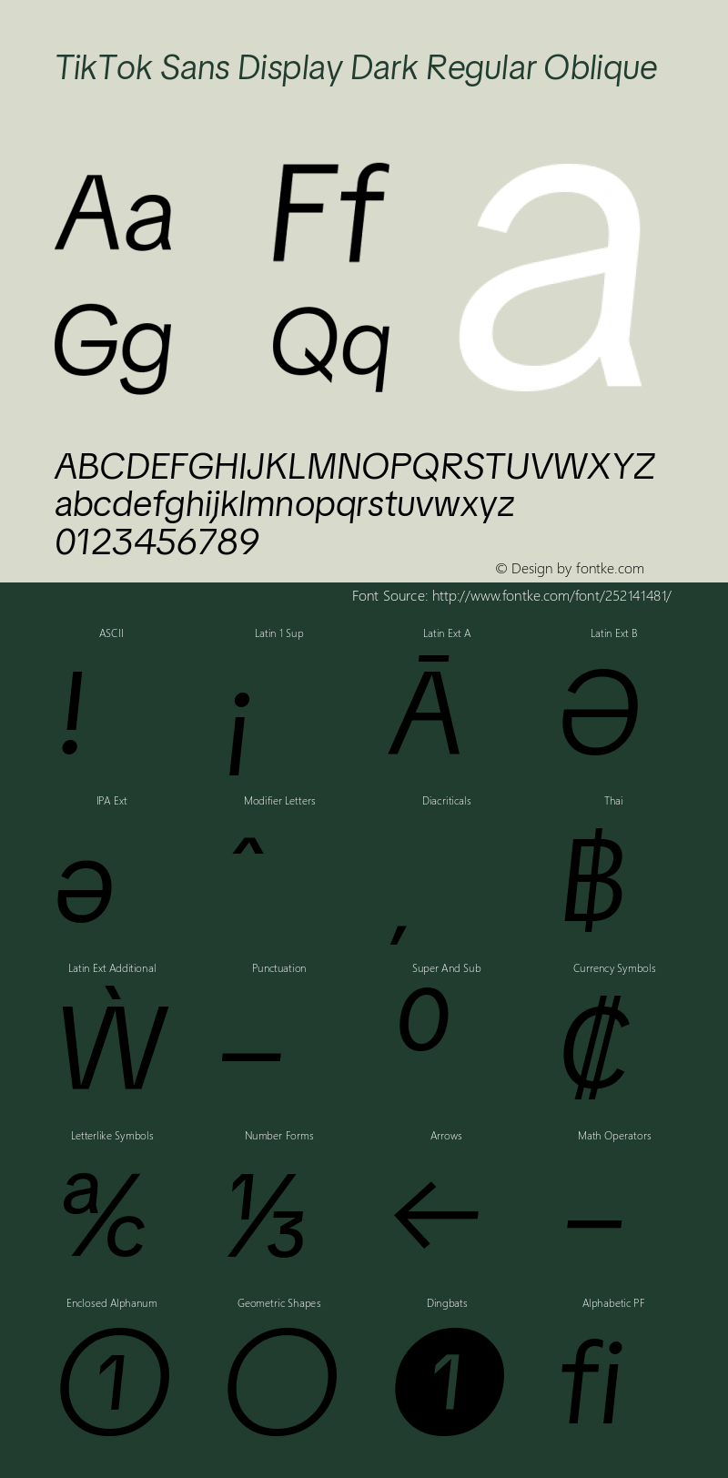 TikTok Sans Display Dark Regular Oblique Version 3.010;Glyphs 3.1.2 (3151)图片样张