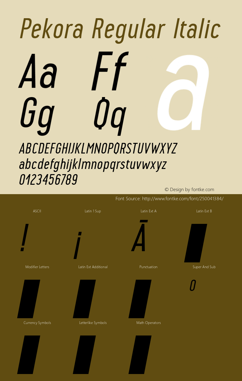 Pekora-RegularItalic 1.000图片样张