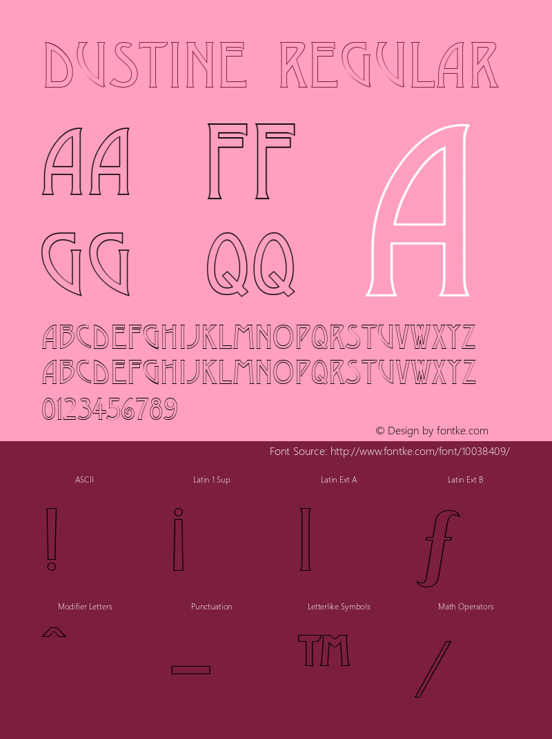 Dustine Regular The IMSI MasterFonts Collection, tm 1995 IMSI Font Sample