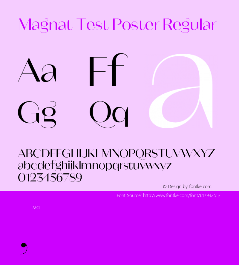 Magnat Test Poster Regular Version 1.000;PS 001.000;hotconv 1.0.88;makeotf.lib2.5.64775 Font Sample