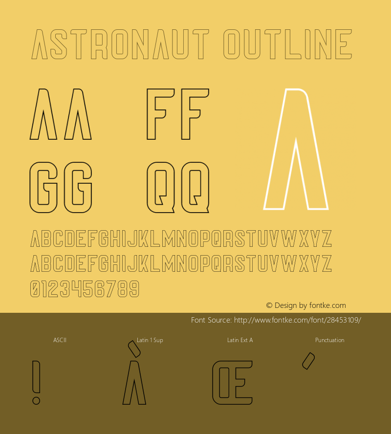 Astronaut Outline Version 1.002;Fontself Maker 3.0.0-3;YWFTv17 Font Sample