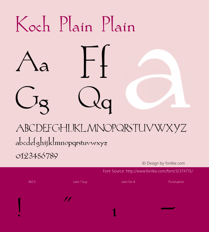 Koch Plain Plain Altsys Metamorphosis:6-22-93 Font Sample