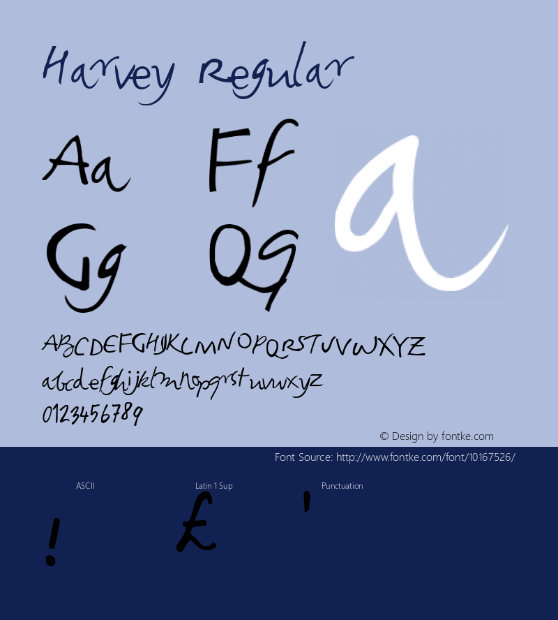 Harvey Regular Altsys Fontographer 4.0.2 2003.10.30 Font Sample