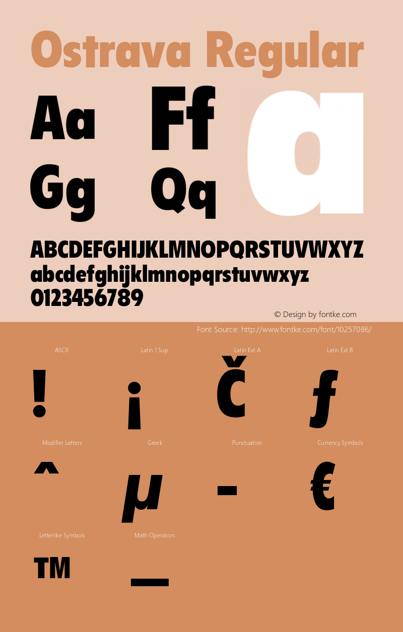 Ostrava Regular 7.10 Font Sample