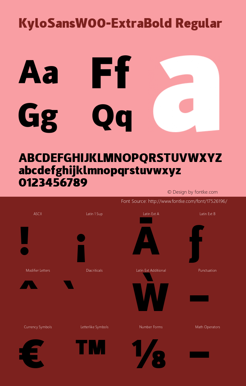 KyloSansW00-ExtraBold Regular Version 1.00 Font Sample