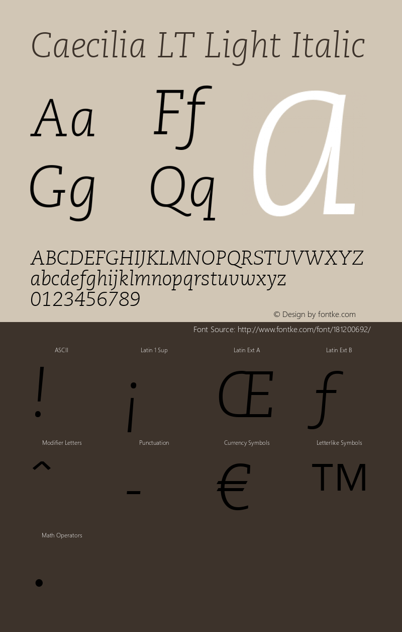 PMN Caecilia LT 46 Light Italic Version 6.1; 2002图片样张