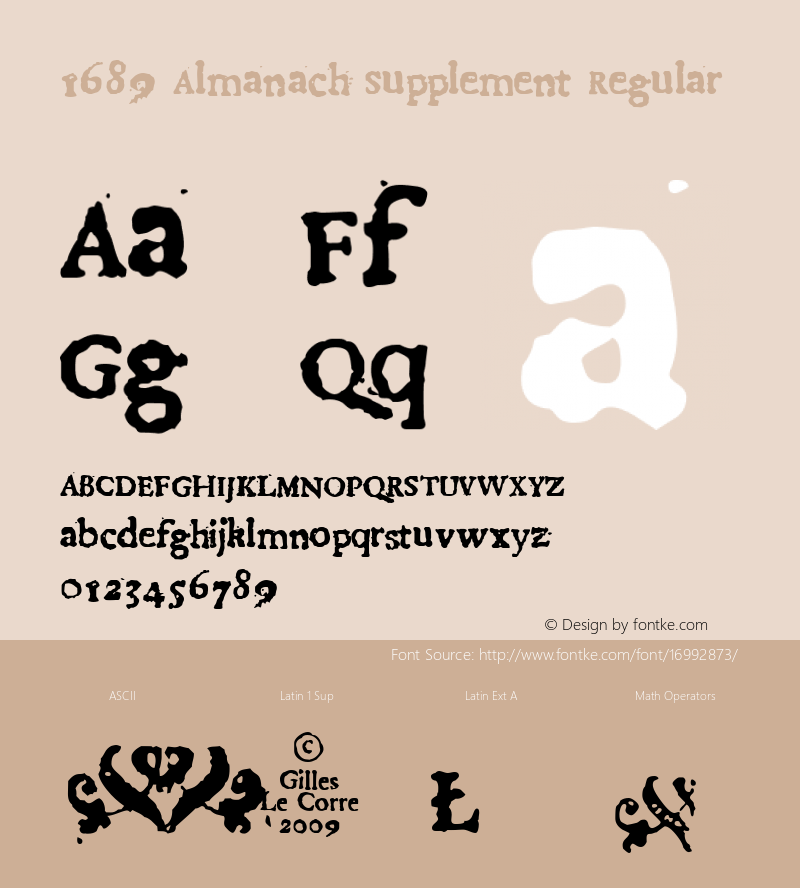 1689 Almanach Supplement Regular Version 1.00 Font Sample