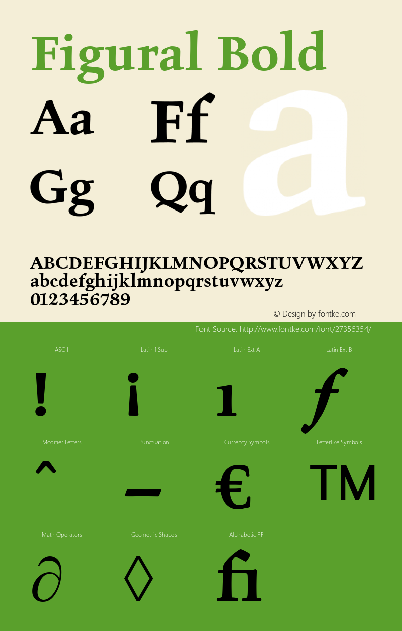 Figural Book Bold Version 1.00 Font Sample