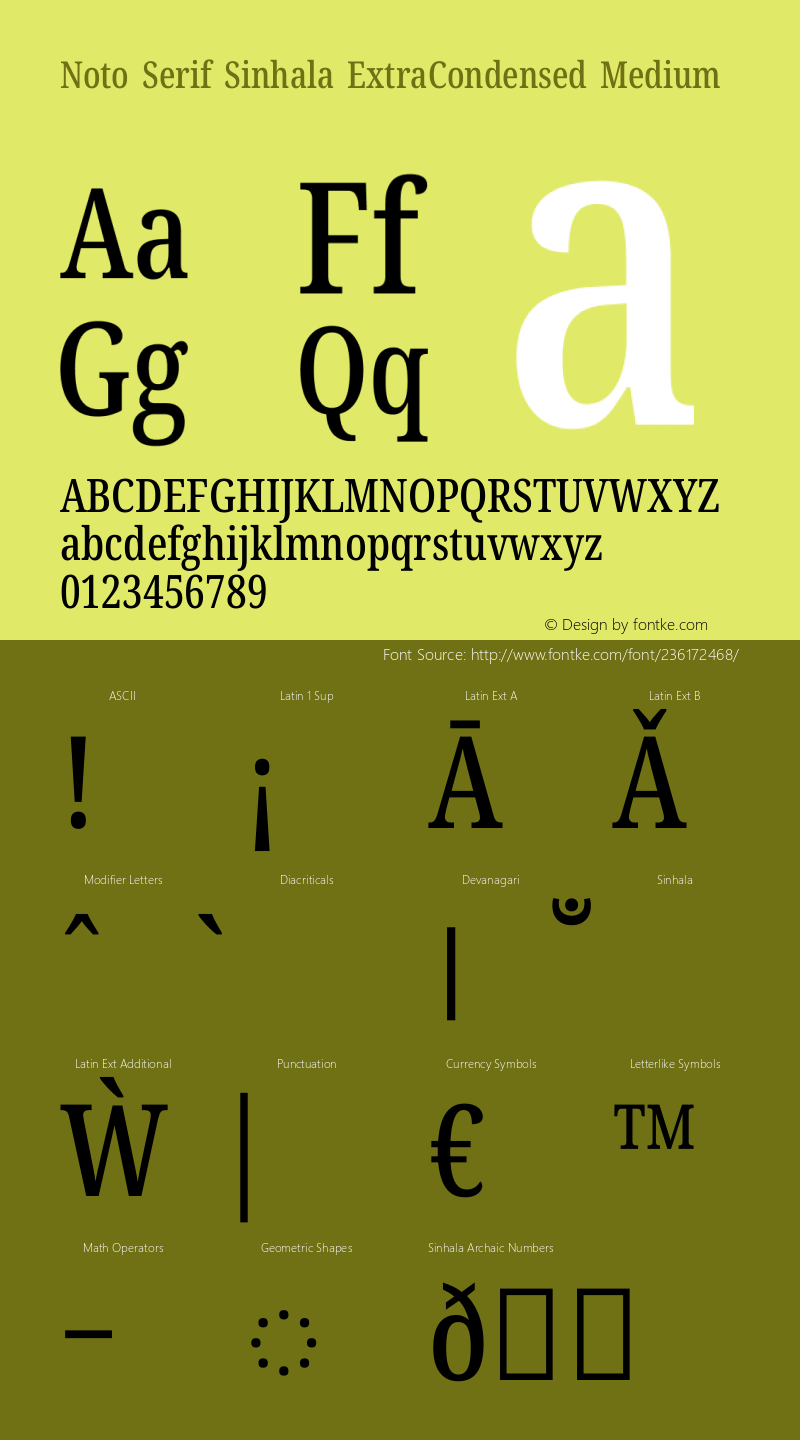 Noto Serif Sinhala ExtraCondensed Medium Version 2.006图片样张