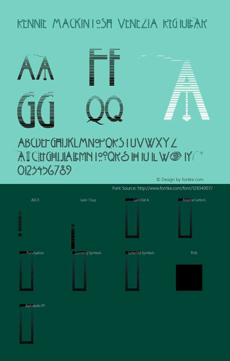 RENNIE MACKINTOSH VENEZIA Regular Version 1.000 Font Sample