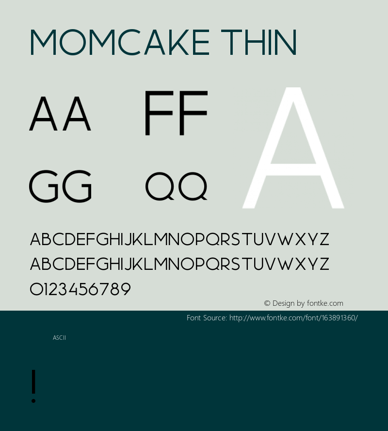Momcake Thin Version 001.003 Font Sample