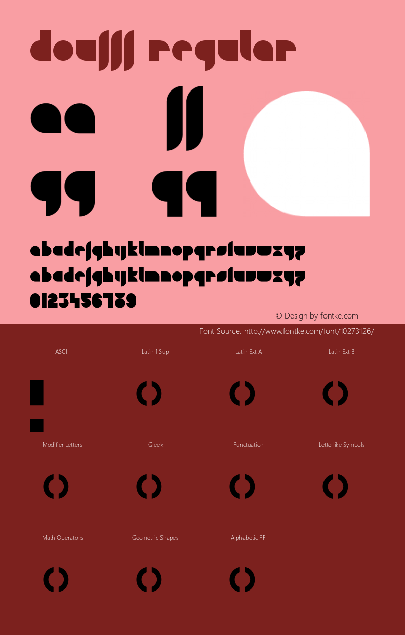 Doufff Regular Version 001.000 Font Sample