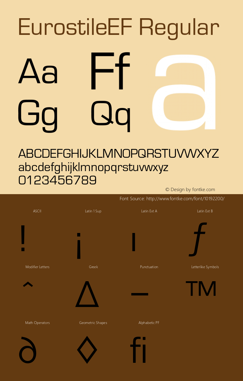 EurostileEF Regular 001.000 Font Sample