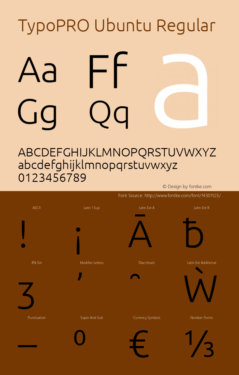 TypoPRO Ubuntu Regular Version 0.80 Font Sample