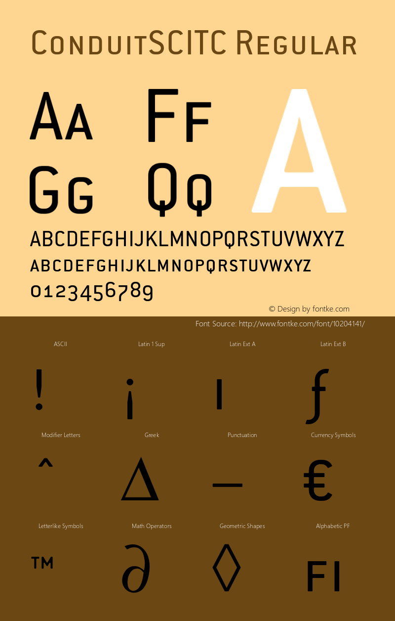 ConduitSCITC Regular 001.000 Font Sample