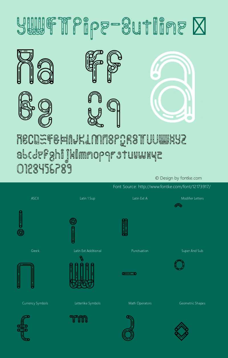 YWFTPipe-Outline ☞ Version 1.000;PS 001.000;hotconv 1.0.70;makeotf.lib2.5.58329;com.myfonts.easy.ywft.ywft-pipe.outline.wfkit2.version.4kSq Font Sample