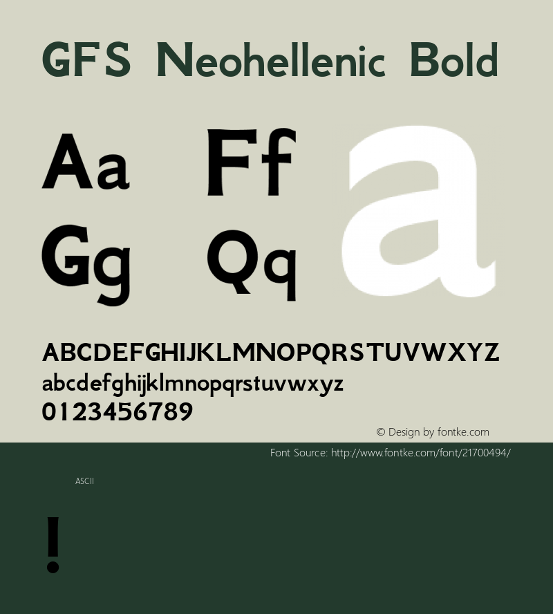 GFS Neohellenic Bold  Font Sample