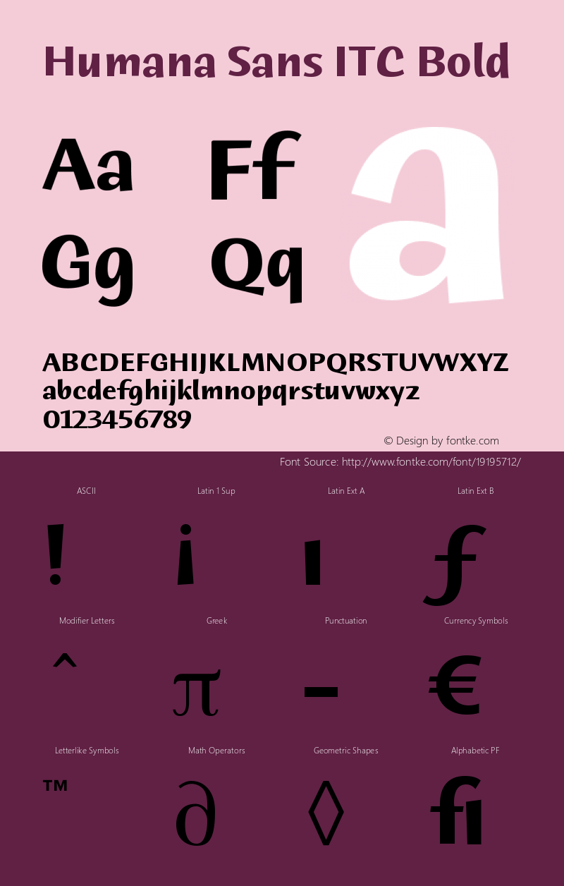 Humana Sans ITC Bold Version 005.000 Font Sample