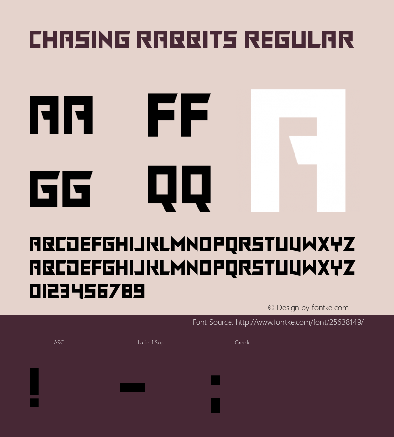Chasing Rabbits Version 1.00;April 9, 2018;FontCreator 11.5.0.2421 64-bit Font Sample