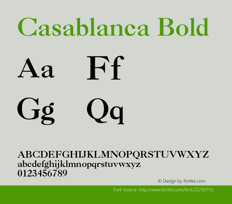 Casablanca Bold 001.003 Font Sample
