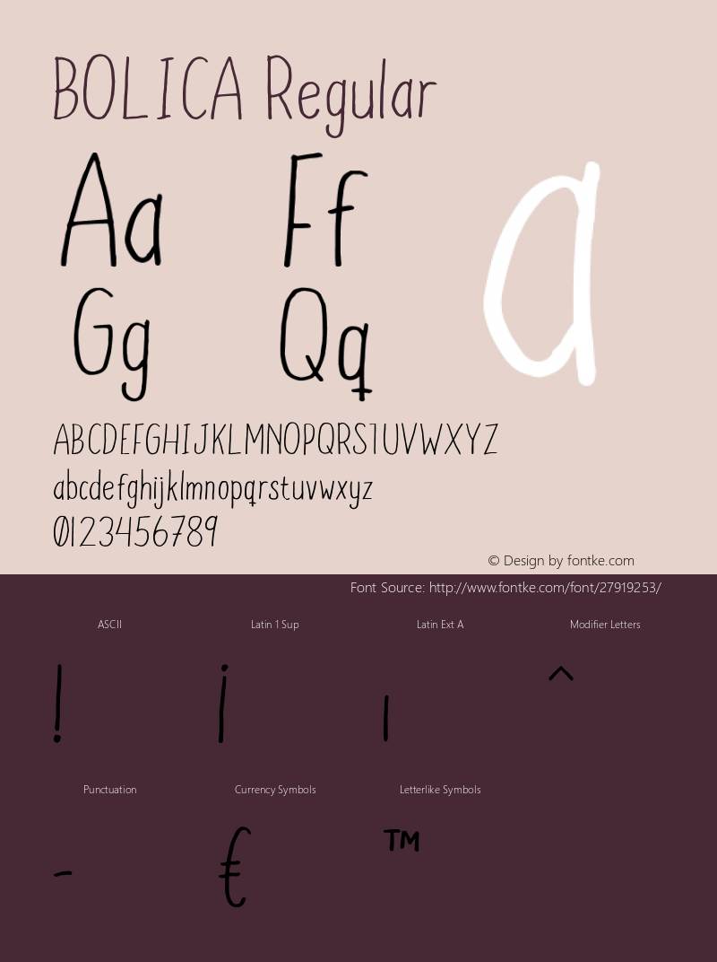 BOLICA  Font Sample