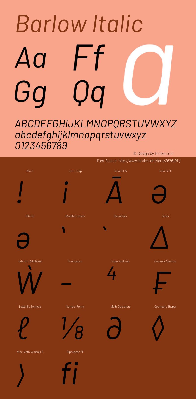 Barlow Italic Version 1.403 Font Sample