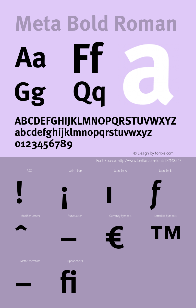 Meta Bold Roman 004.301 Font Sample