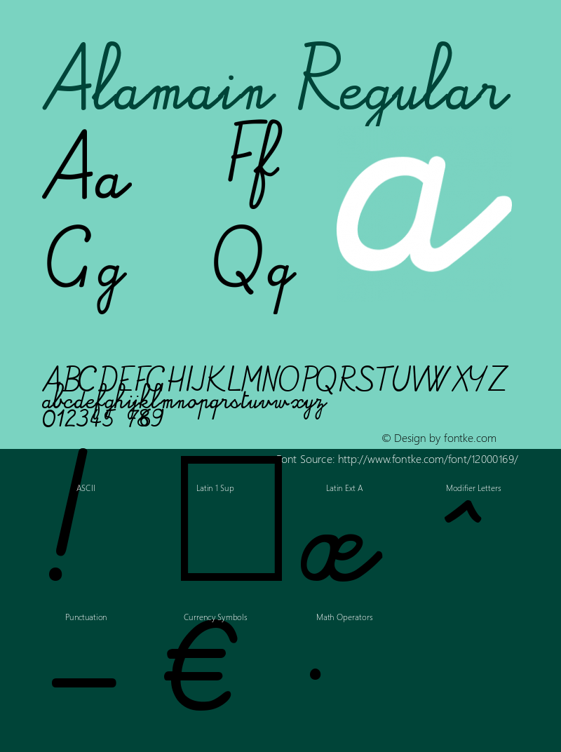 Alamain Regular 0,00 November 26, 2003 Font Sample