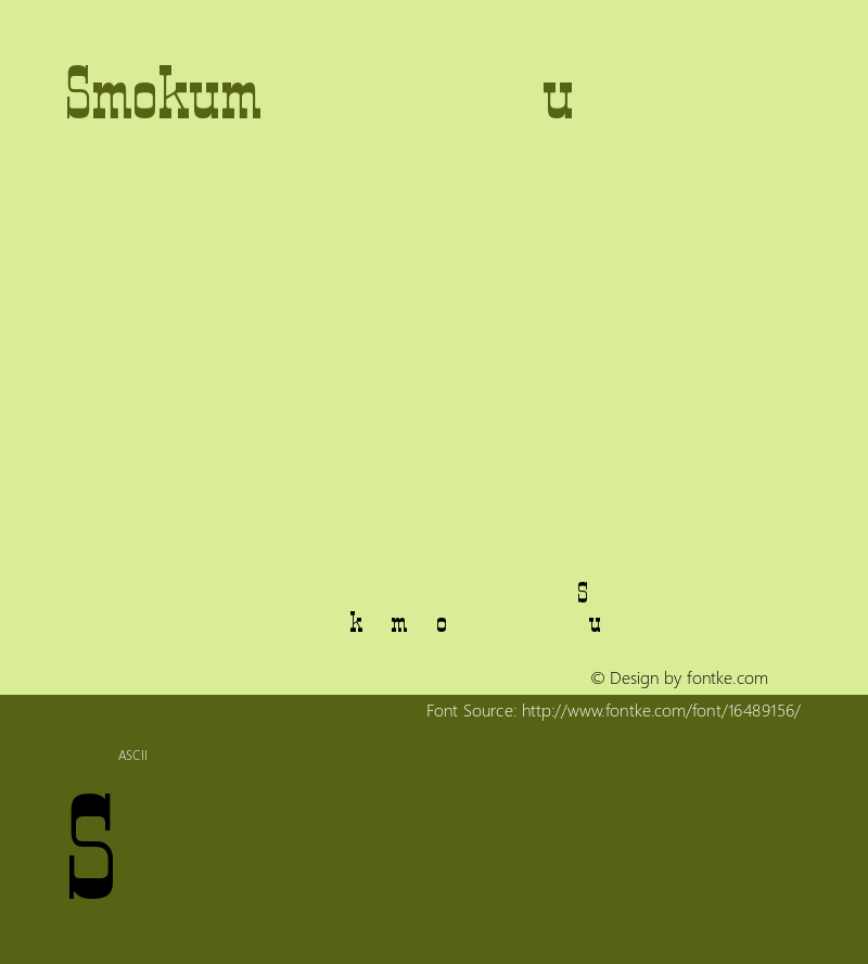 Smokum Regular Version 1.000 Font Sample