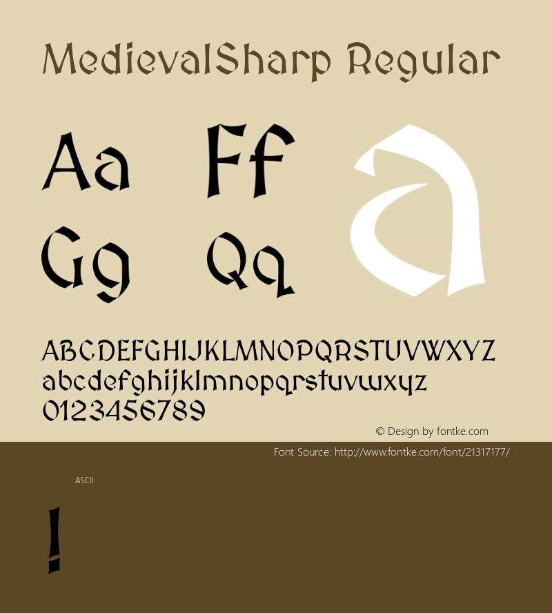 MedievalSharp Regular  Font Sample