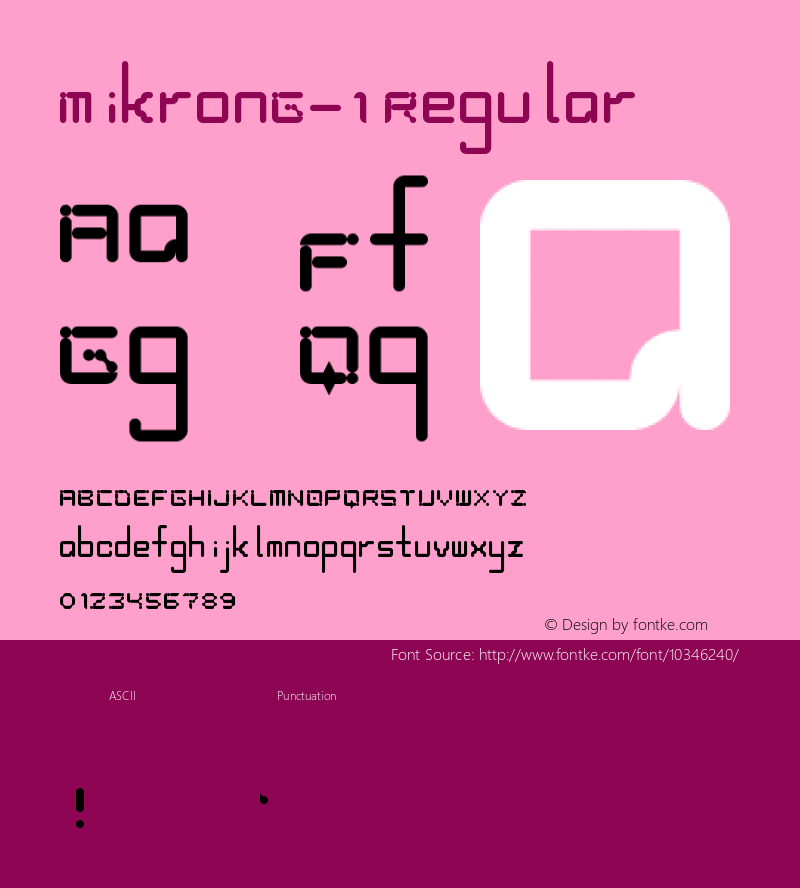 MikronG-1 Regular Version 1.0 Font Sample