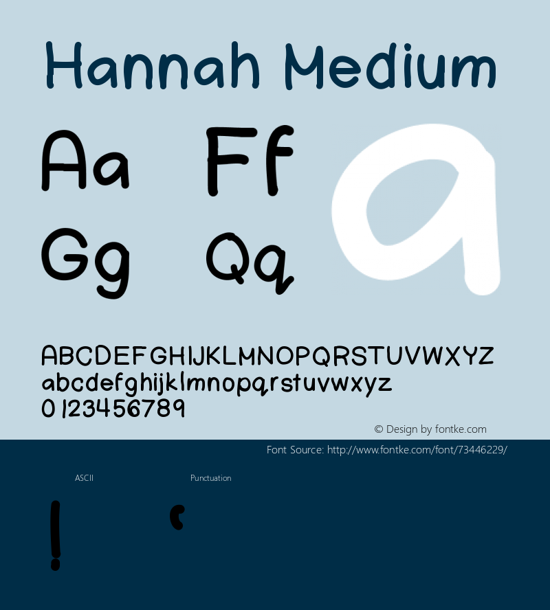 Hannah Version 001.000 Font Sample