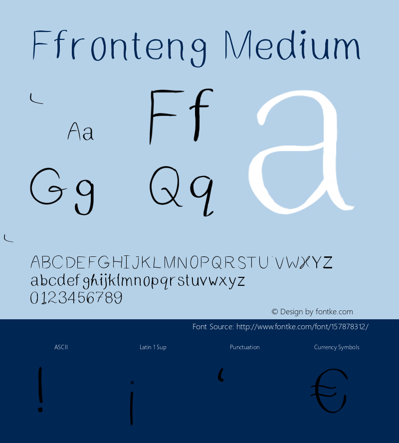 Ffronteng Version 001.000 Font Sample