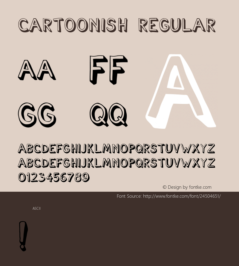 Cartoonish Regular Version 1.000 Font Sample