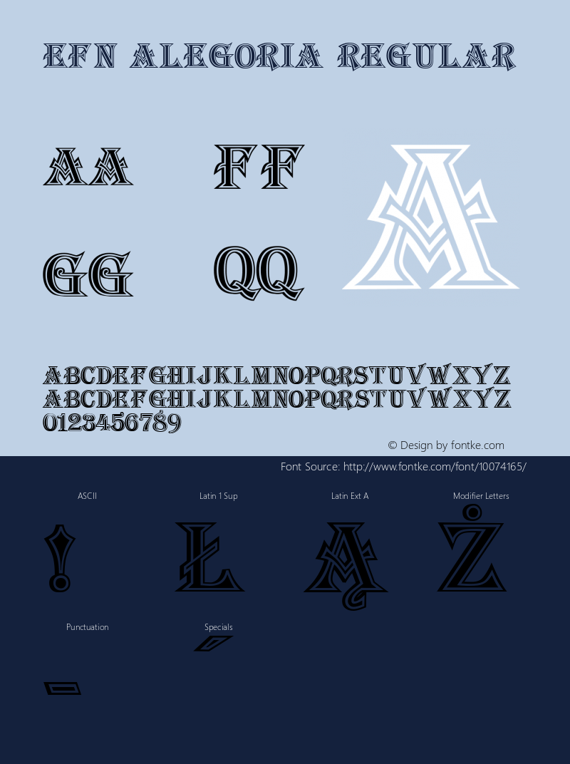 EFN Alegoria Regular 1.000 Font Sample