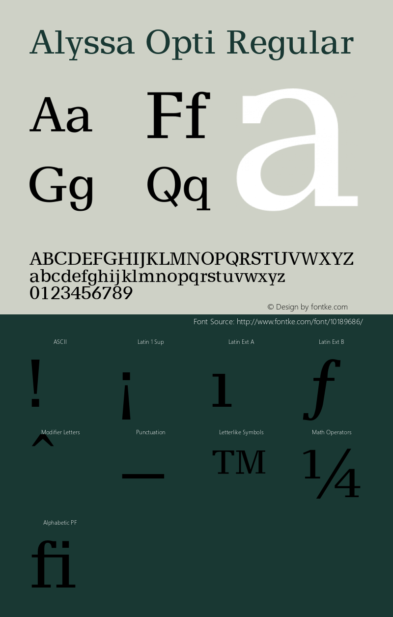 Alyssa Opti Regular 001.000 Font Sample