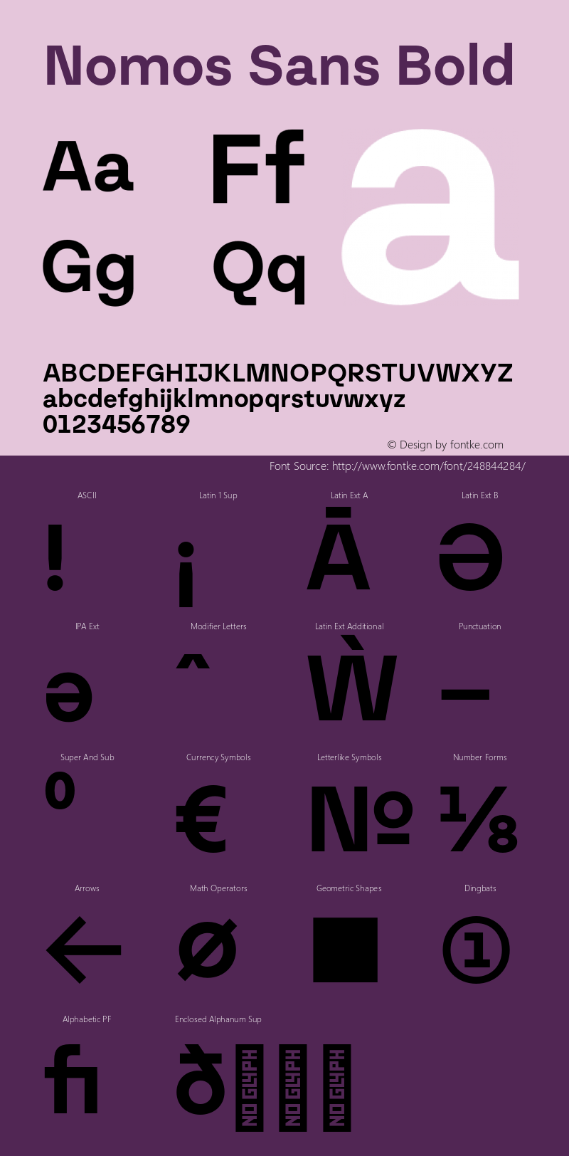 Nomos Sans Bold Version 1.000;Glyphs 3.2 (3216)图片样张