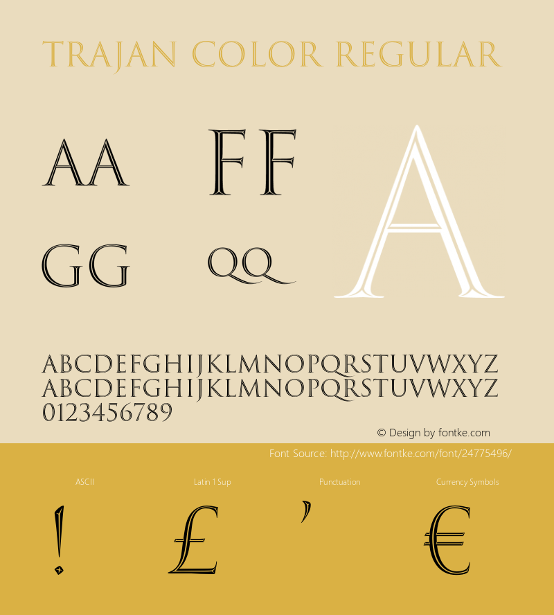 Trajan Color Version 1.003;PS 1.0;hotconv 16.6.51;makeotf.lib2.5.65220 Font Sample