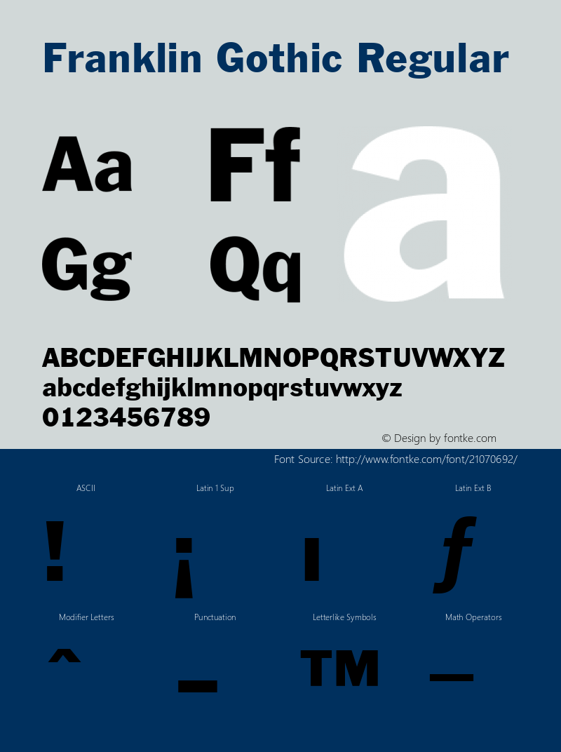 Franklin Gothic 001.000 Font Sample