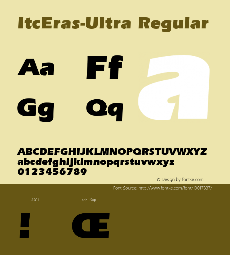 ItcEras-Ultra Regular Altsys Metamorphosis:7/5/91 Font Sample