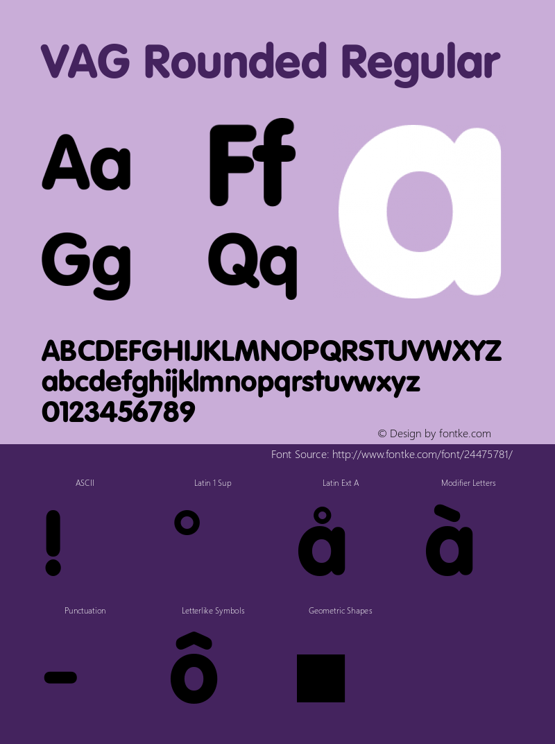 VAG Rounded Regular 001.001 Font Sample