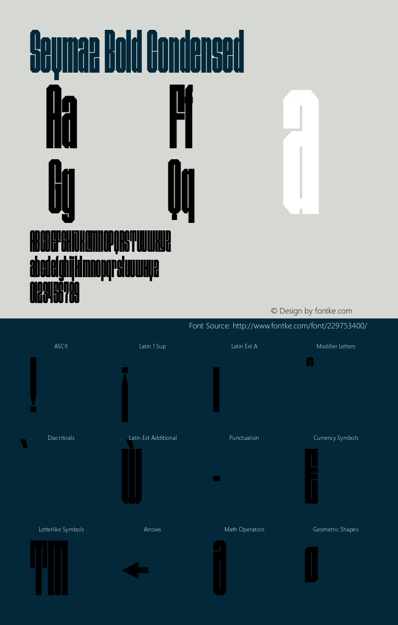 Seymaz Bold Condensed Version 1.000图片样张