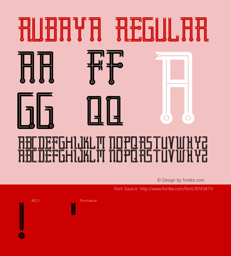 Rubaya Regular Version 1.000 Font Sample