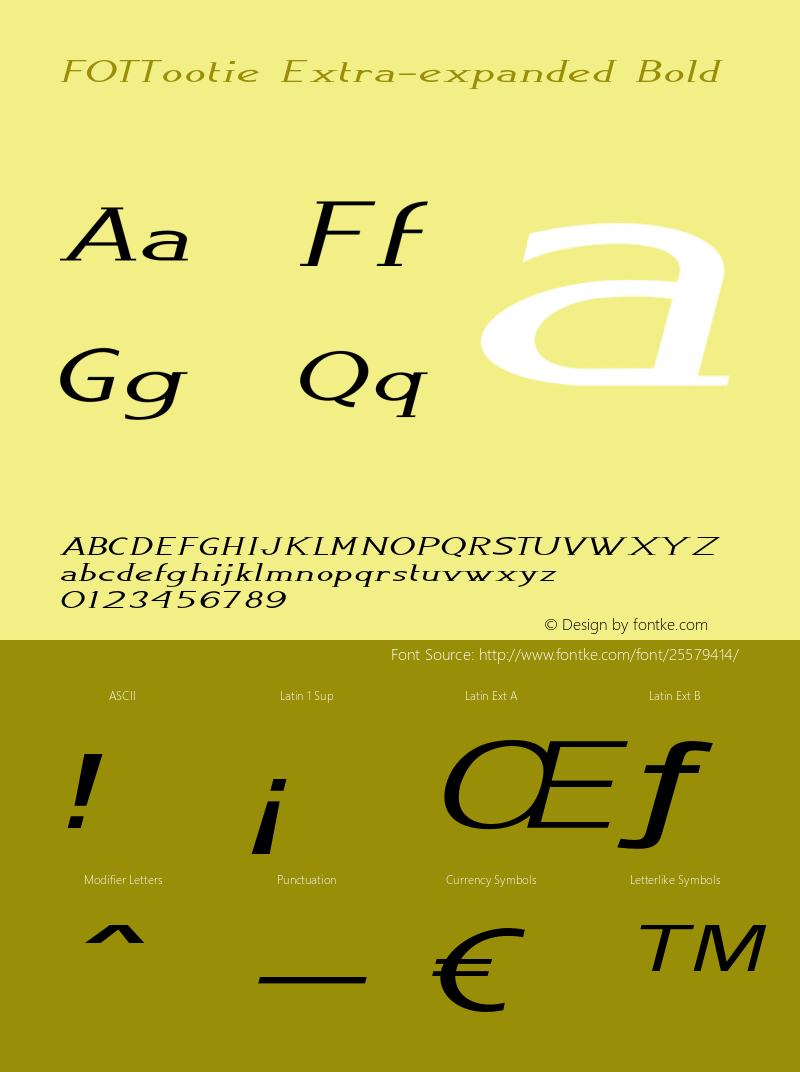 FOTTootie-ExtraexpandedBold Version 1.000 Font Sample