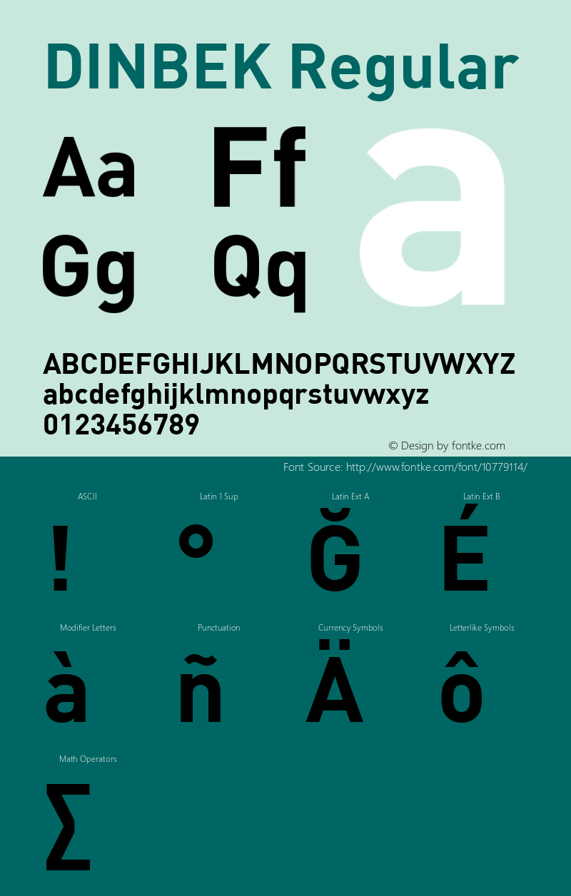 DINBEK Regular Version 001.000 Font Sample