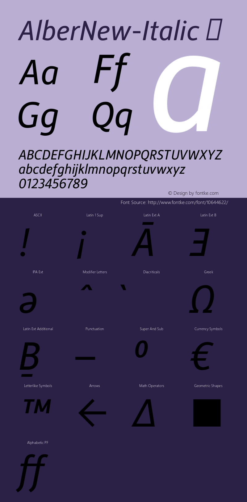 AlberNew-Italic ☞ Version 2.000;com.myfonts.moretype.alber-new.italic.wfkit2.3ugE Font Sample