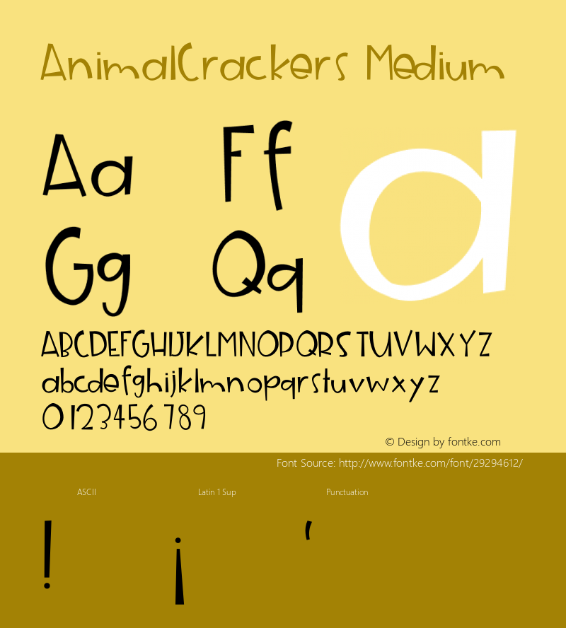 AnimalCrackers Version 1.000;PS 001.000;hotconv 1.0.88;makeotf.lib2.5.64775 Font Sample