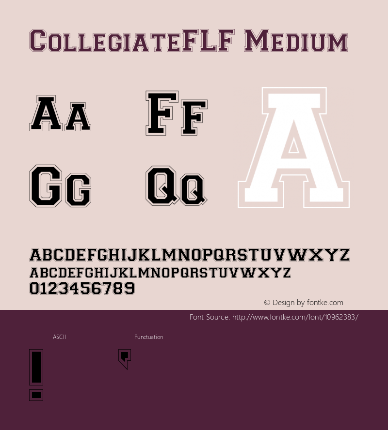 CollegiateFLF Medium Version 001.000 Font Sample