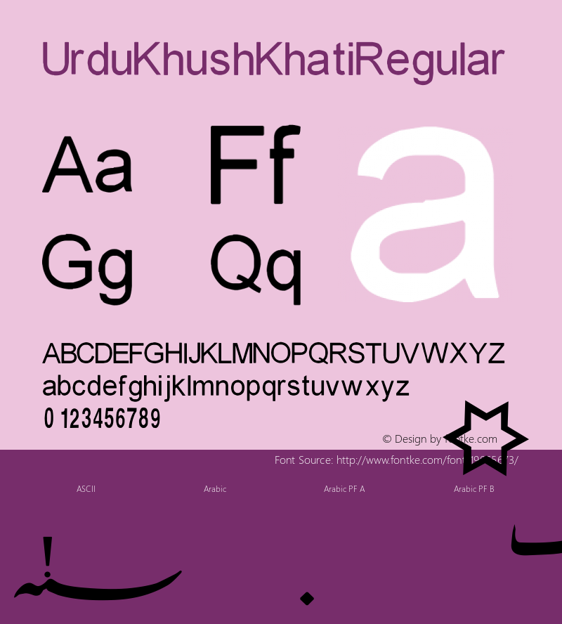 Urdu Khush Khati Regular Version 1.5  Font Sample