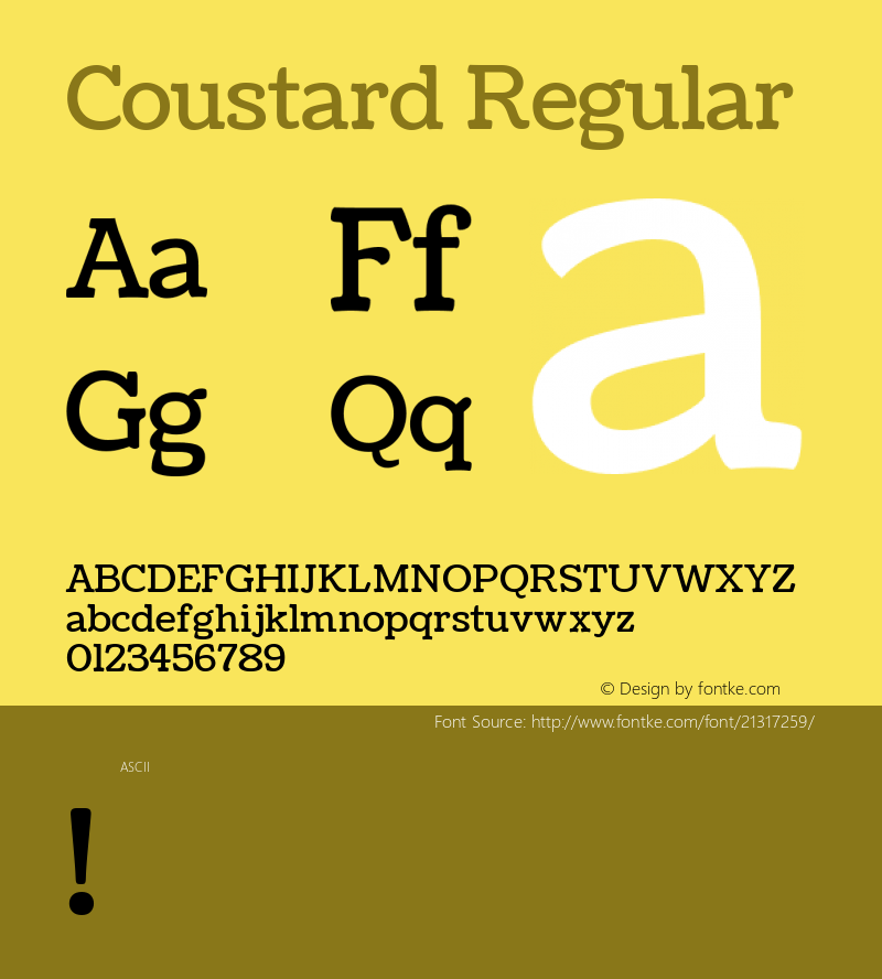 Coustard Regular  Font Sample